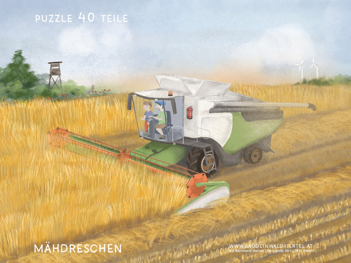 Kinderpuzzle Mähdreschen + SIKU Mähdrescher Ernteaktion
